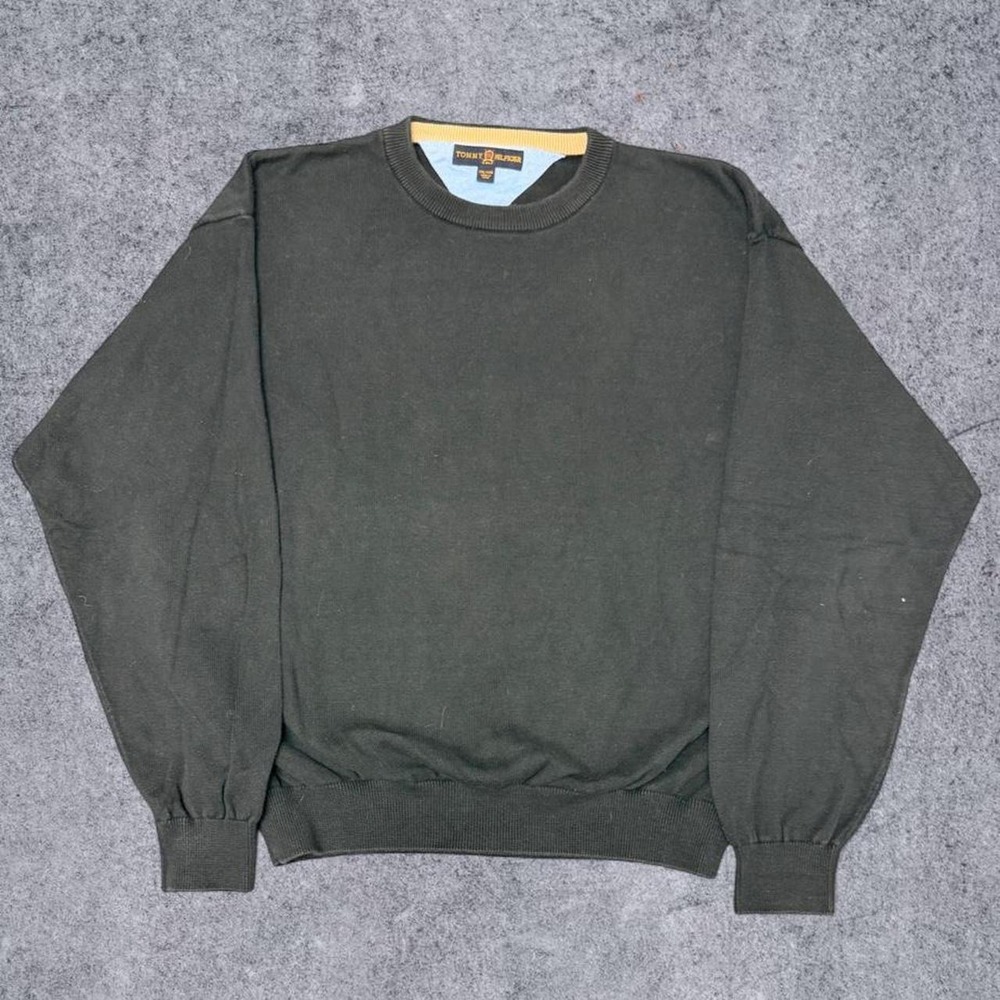 Tommy Hilfiger Golf Men XXL Black Knit Sweatshirt Crew Neck Pullover Long Sleeve